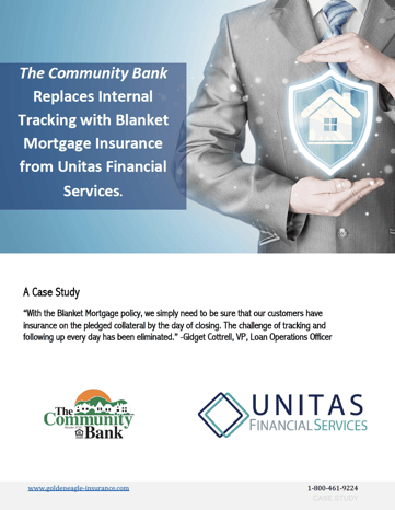 The Community Bank Replaces Internal Tracking with Blanket Mortgage Insurance from Unitas Financial Services Case Study 